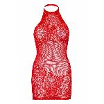 Сукня-сітка зі стразами Leg Avenue Rhinestone halter mini dress Red, відкрита спина, one size - мініатюра 11