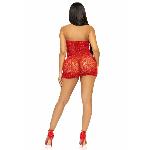 Сукня-сітка зі стразами Leg Avenue Rhinestone halter mini dress Red, відкрита спина, one size - мініатюра 7