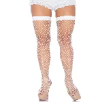 Панчохи-сітка Leg Avenue Fishnet Thigh Highs One size, White, дрібна сітка - мініатюра 1