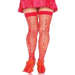 Панчохи-сітка зі швом Leg Avenue Backseam Thigh Highs Red, one size - мініатюра 1