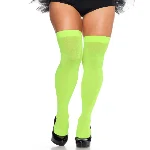 Щільні неонові панчохи Leg Avenue Nylon Thigh Highs Neon Green, One Size - мініатюра 1