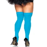 Щільні неонові панчохи Leg Avenue Nylon Thigh Highs Neon Blue, one size - мініатюра 1