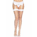 Панчохи у велику сітку Leg Avenue Fence Net Thigh Highs White, one size - мініатюра 5