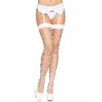 Панчохи у велику сітку Leg Avenue Fence Net Thigh Highs White, one size - мініатюра 2