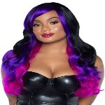 Leg Avenue Allure Multi Color Wig Black/Purple - мініатюра 1