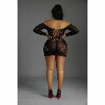 Сукня-бодістокінг Moonlight Plus Model 07 XL-XXXL Black, довгий рукав - мініатюра 4