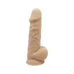 Фалоімітатор з вібрацією SilexD Norman Vibro Flesh (Model 1 size 8,5") + LRS, діаметр 5 см - мініатюра 1