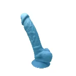 Фалоімітатор SilexD Johnny Blue (MODEL 1 size 7in), двошаровий, силікон+Silexpan, діаметр 3,8 см - мініатюра 1
