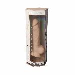 Фалоімітатор з вібрацією SilexD Vetus Vibro Flesh (MODEL 1 size 8in) + LRS, двошаровий, діам. 4,2 см - мініатюра 8