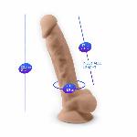 Фалоімітатор з вібрацією SilexD Vetus Vibro Flesh (MODEL 1 size 8in) + LRS, двошаровий, діам. 4,2 см - мініатюра 6