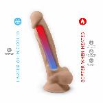 Фалоімітатор з вібрацією SilexD Vetus Vibro Flesh (MODEL 1 size 8in) + LRS, двошаровий, діам. 4,2 см - мініатюра 5
