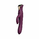 Пульсатор-кролик з вібрацією Zalo Mose Velvet Purple, нагрівання до 42°, кристал Swarovski - мініатюра 2