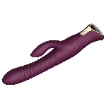 Пульсатор-кролик з вібрацією Zalo Mose Velvet Purple, нагрівання до 42°, кристал Swarovski - мініатюра 1