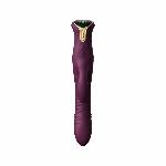 Пульсатор-кролик з вібрацією Zalo Mose Velvet Purple, нагрівання до 42°, кристал Swarovski - мініатюра 5