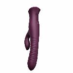 Пульсатор-кролик з вібрацією Zalo Mose Velvet Purple, нагрівання до 42°, кристал Swarovski - мініатюра 6