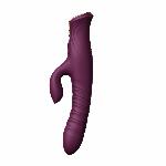 Пульсатор-кролик з вібрацією Zalo Mose Velvet Purple, нагрівання до 42°, кристал Swarovski - мініатюра 3