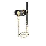 Розкішний нашийник з повідцем Zalo Collar & Leash Set Black, натуральна шкіра - мініатюра 1