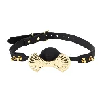 Розкішний силіконовий кляп Zalo Silicone Ball Gag Black, кристал Swarovski, шкіряний ремінець - мініатюра 1