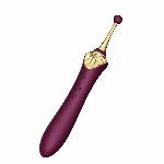 Мультифункціональний вібратор Zalo — Bess 2 Velvet Purple, 4 насадки, підігрів - мініатюра 4