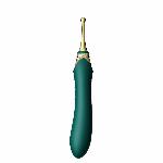 Мультифункціональний вібратор Zalo — Bess 2 Turquoise Green, 4 насадки, підігрів - мініатюра 9