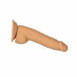Фалоімітатор ADDICTION Dual Density Silicone Dildo Caramel 8″, присоска, діаметр 4,3 см, віброкуля - мініатюра 3
