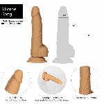 Фалоімітатор ADDICTION Dual Density Silicone Dildo Caramel 8″, присоска, діаметр 4,3 см, віброкуля - мініатюра 7