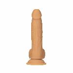 Фалоімітатор ADDICTION Dual Density Silicone Dildo Caramel 8″, присоска, діаметр 4,3 см, віброкуля - мініатюра 2