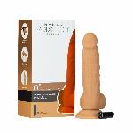 Фалоімітатор ADDICTION Dual Density Silicone Dildo Caramel 8″, присоска, діаметр 4,3 см, віброкуля - мініатюра 9