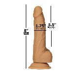 Фалоімітатор ADDICTION Dual Density Silicone Dildo Caramel 8″, присоска, діаметр 4,3 см, віброкуля - мініатюра 4