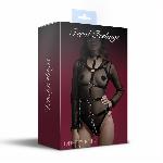 Жіноча збруя з ланцюгом та фіксаторами Feral Feelings Harness with Cuffs Black - мініатюра 3