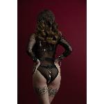 Жіноча збруя з ланцюгом та фіксаторами Feral Feelings Harness with Cuffs Black - мініатюра 2