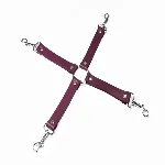 Хрестовина Feral Feelings – 4 Way Connector Burgundy, натуральна шкіра - мініатюра 1