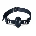 Кляп силіконовий Feral Feelings Silicon Ball Gag Black/Black, чорний ремінець, чорна кулька - мініатюра 1