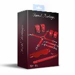 Набір Feral Feelings BDSM Kit 5 Red, наручники, поножі, хрестовина, маска, падл - мініатюра 2