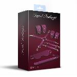 Набір Feral Feelings BDSM Kit 5 Burgundy, наручники, поножі, хрестовина, маска, падл - мініатюра 2