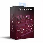 Набір Feral Feelings BDSM Kit 7 Burgundy, наручники, поножі, конектор, маска, падл, кляп, затискачі - мініатюра 2