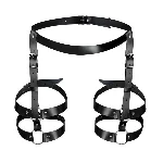 Шкіряні гартери Art of Sex - Melani Leather garters, Чорні XS-M - мініатюра 1