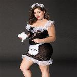 Костюм покоївки JSY «Слухняна Ельма» Plus Size Black, сукня, фартух, головний убір покоївки - мініатюра 3