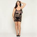 Сітчаста сукня з метеликами JSY «Сексапільна Емілі» Plus Size, Black, імітація шнурівки, мереживо - мініатюра 3