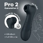 Вакуумний кліторальний стимулятор Satisfyer Pro 2 Generation 3 with Liquid Air Dark Grey - мініатюра 1
