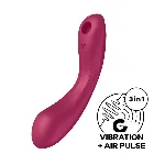 Вакуумний стимулятор з вібрацією Satisfyer Curvy Trinity 1 Red, іграшка 3в1 - мініатюра 1
