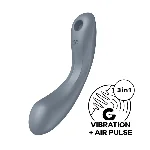 Вакуумний стимулятор з вібрацією Satisfyer Curvy Trinity 1 Bluegrey, іграшка 3в1 - мініатюра 1
