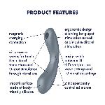Вакуумний стимулятор з вібрацією Satisfyer Curvy Trinity 1 Bluegrey, іграшка 3в1 - мініатюра 4