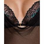 Сорочка Passion DELIENA CHEMISE S/M black, стрінги із заниженою талією - мініатюра 5