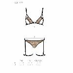 Еротичний комплект спідньої білизни Passion GABI SET S/M beige, трусики з гартерами - мініатюра 5