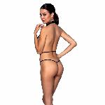 Боді-халтер з екошкіри Passion JANNIES BODY S/M black - мініатюра 2