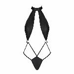 Боді-халтер з екошкіри Passion JANNIES BODY XXL/XXXL black - мініатюра 3