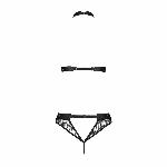 Білизна з відкритим доступом Passion MOONLIGHT SET L/XL black топ, стрінги - мініатюра 4