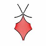 Напівпрозоре боді з мереживом Passion PEONIA BODY XXL/XXXL red - мініатюра 4