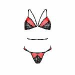 Комплект білизни Passion PEONIA SET S/M red, бра, трусики - мініатюра 3